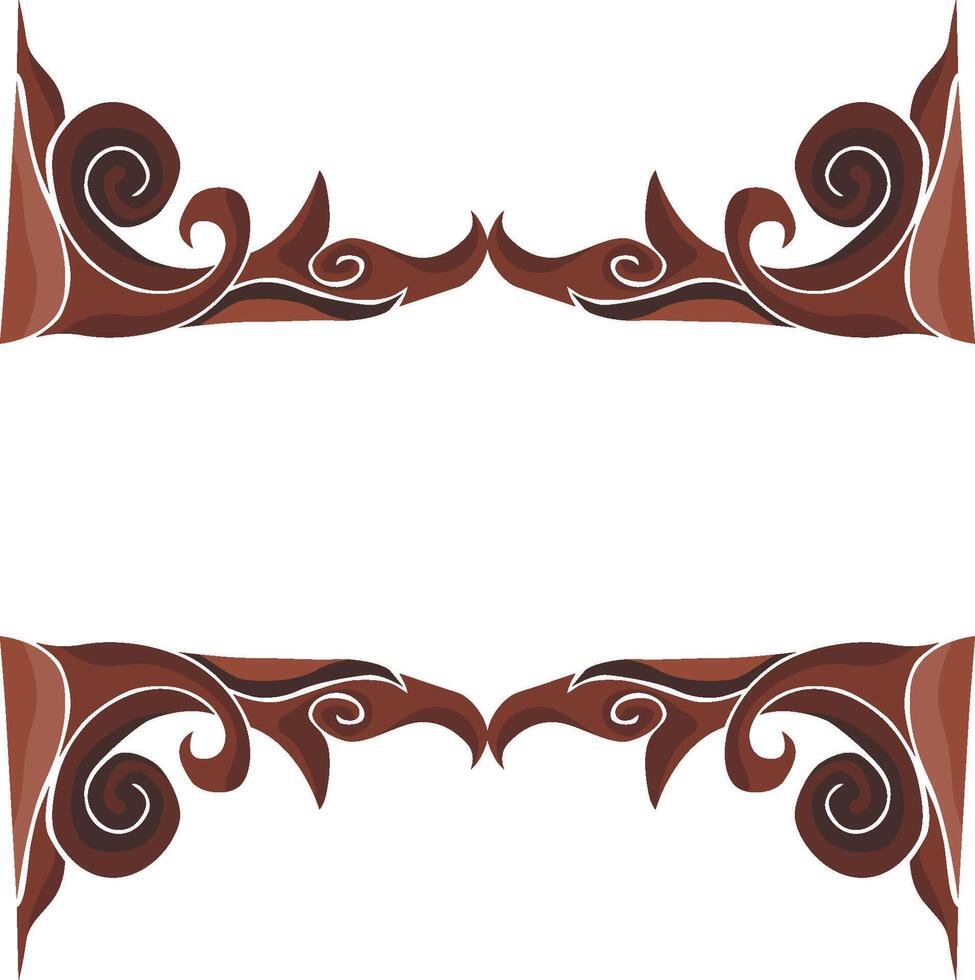 Graceful Floral Swirls in Warm Brown Shades vector