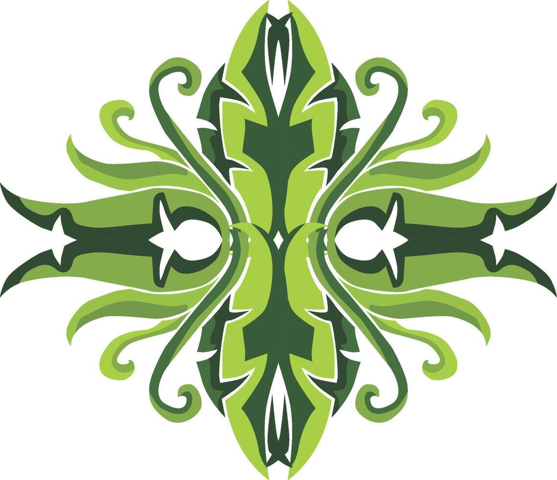 Swirl Botanical Art for Green and Earthy Decorations vector