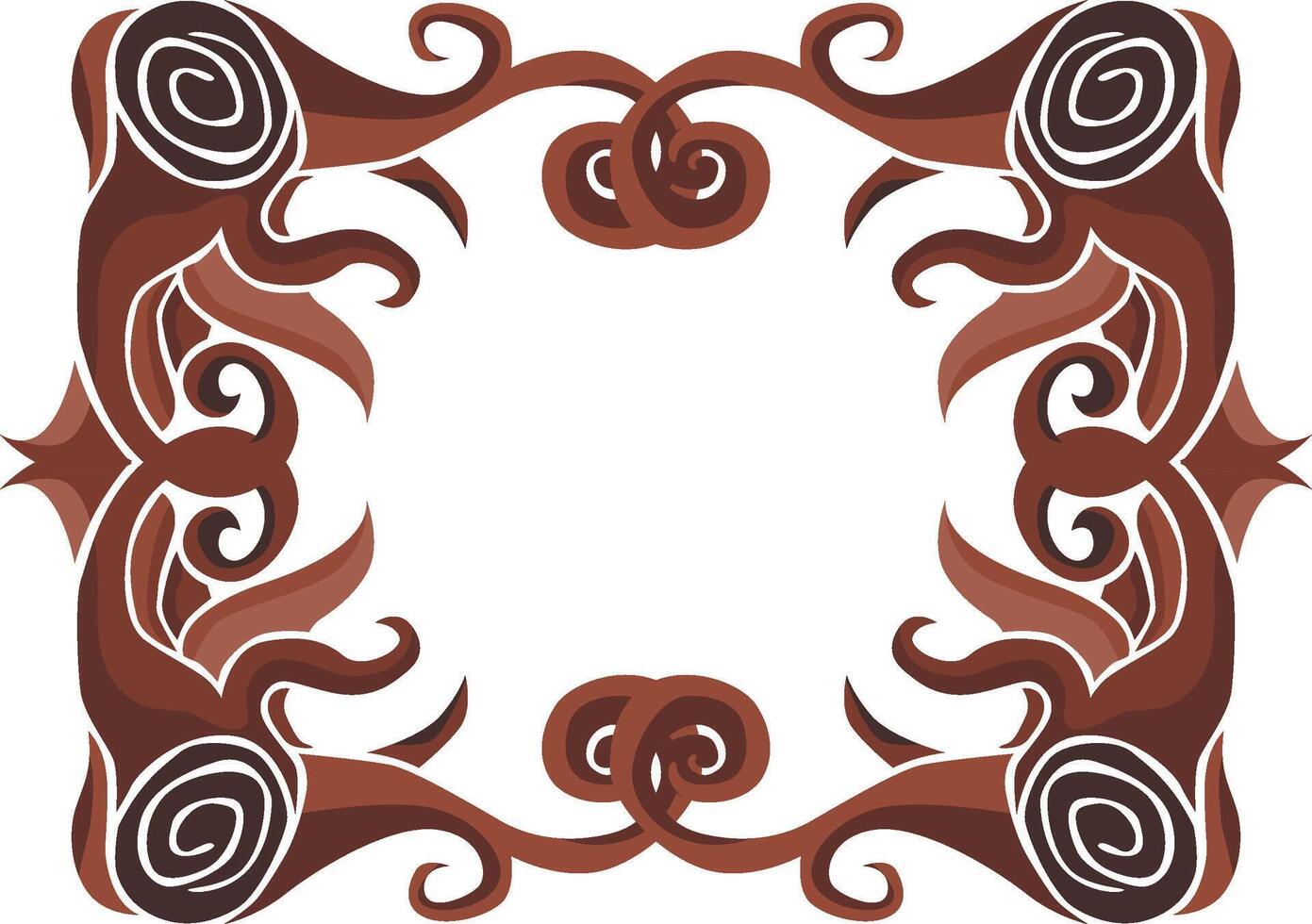 Whimsical Floral Swirls in Soft Brown Shades vector