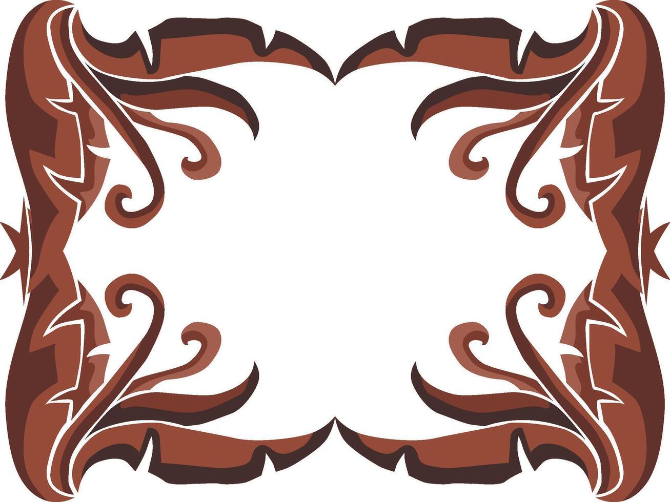Luxurious Swirl Flora Ornaments in Brown Palette vector