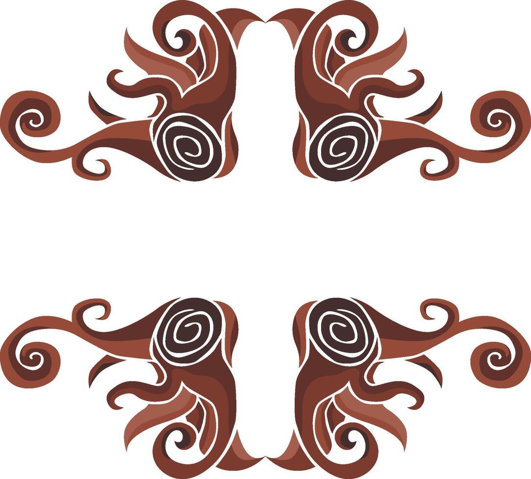 Stylish Swirl Floral Motifs for Brown Interiors vector
