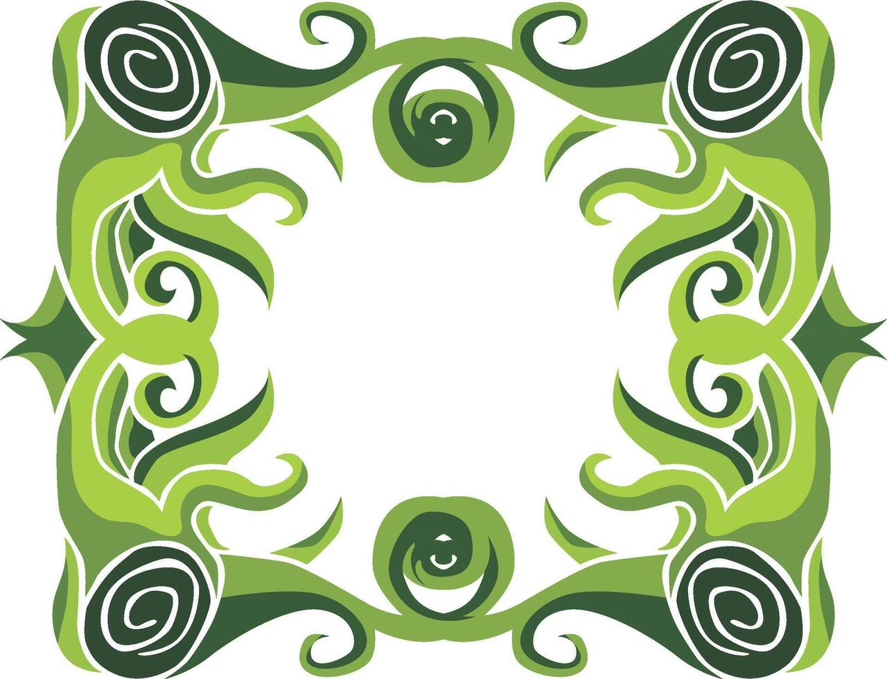Green Swirl Floral Embellishments for Artistic Creations vector