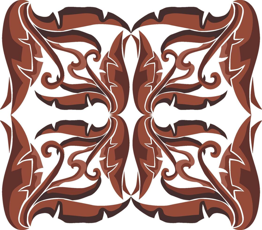 Sophisticated Brown Swirl Floral Embellishments vector