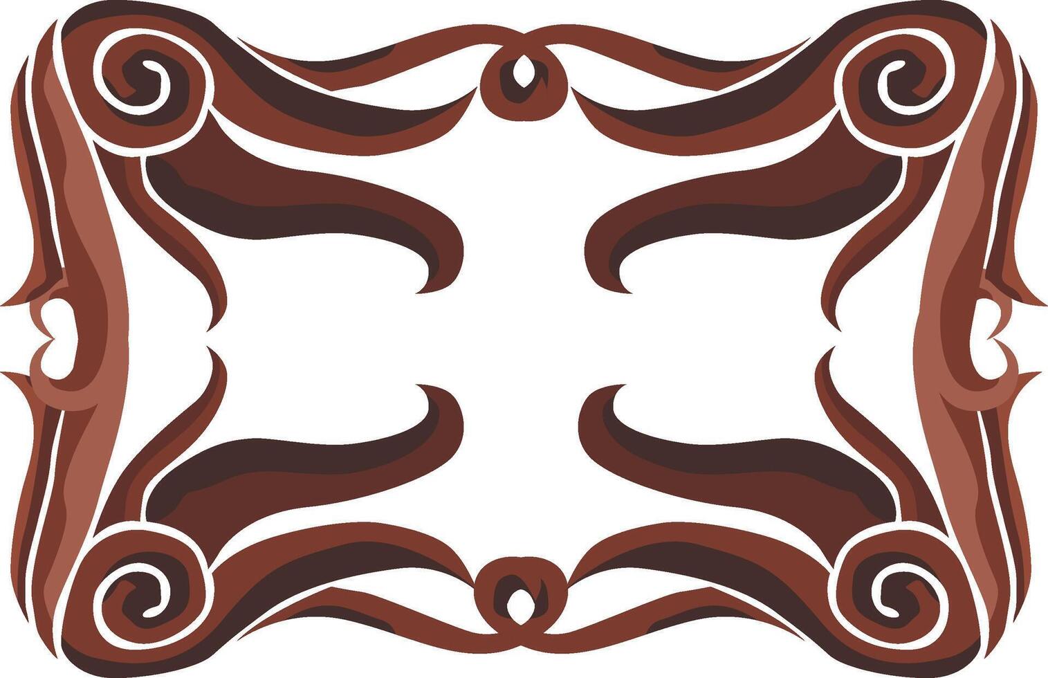 Timeless Brown Swirl Floral Embellishments vector