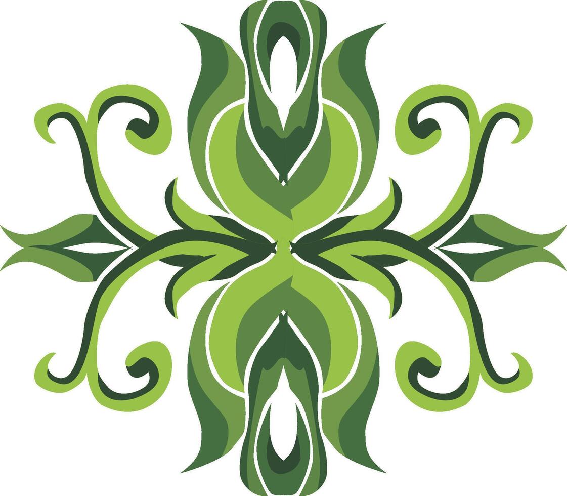 Swirl Flora Motifs for Green Art and Design Projects vector
