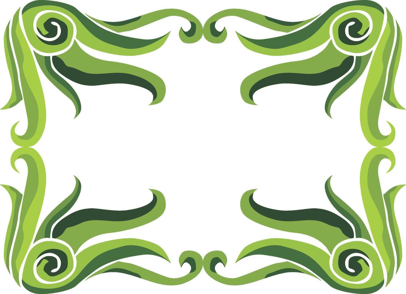 Green Decor Perfection Swirl Flora Ornament Collection vector