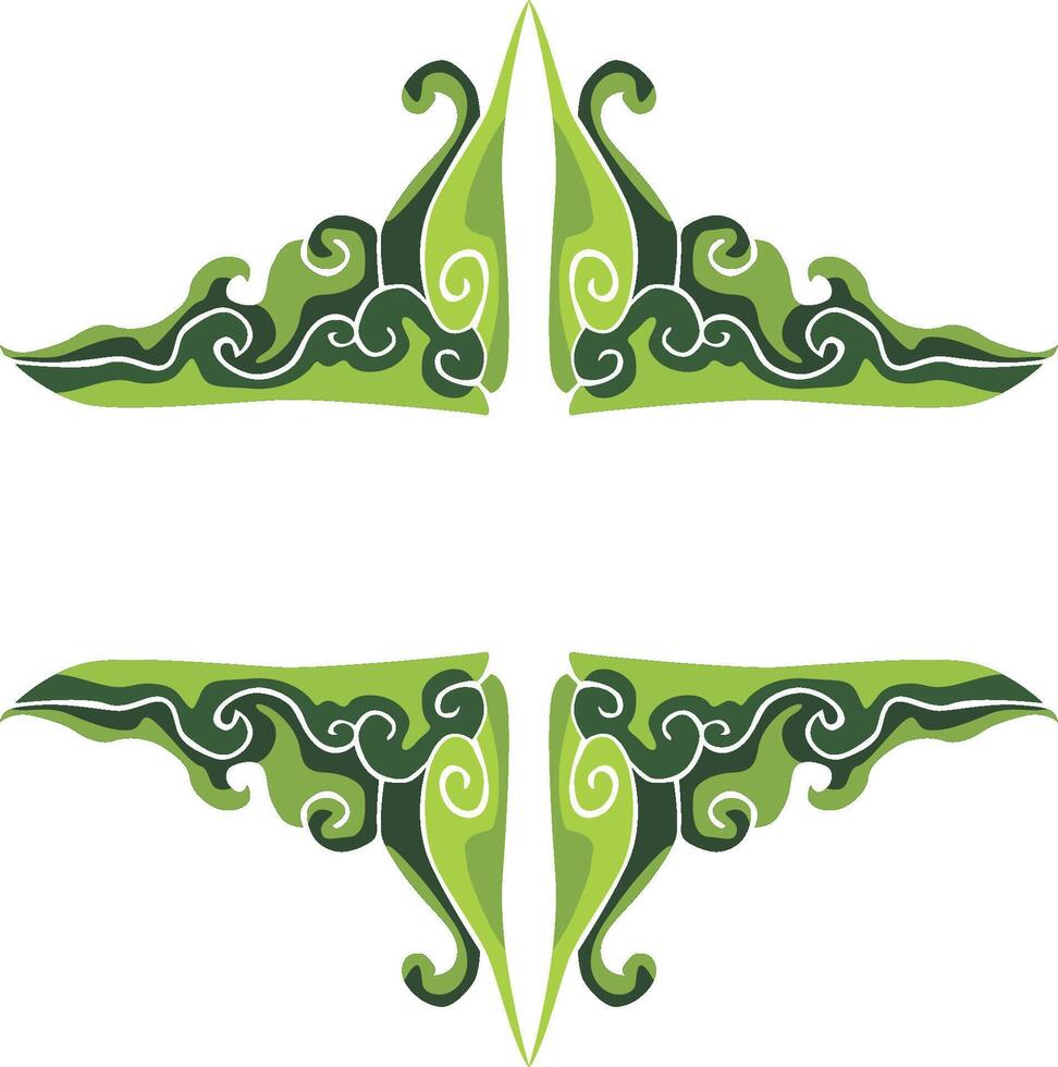 Ornamental Floral Patterns for Green Border Styling vector