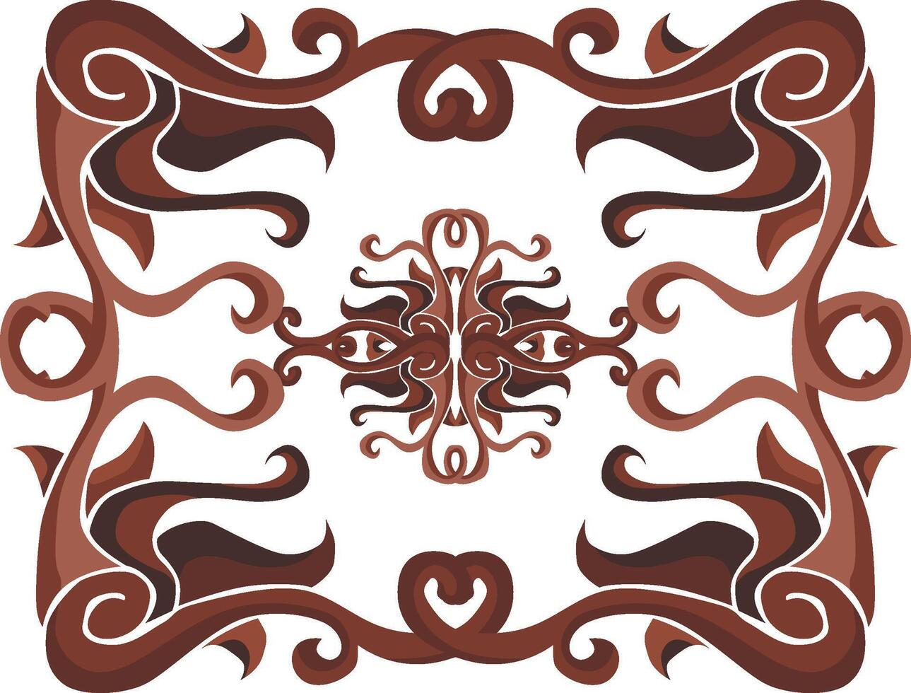 Vintage Swirl Flora Ornaments for Brown Designs vector