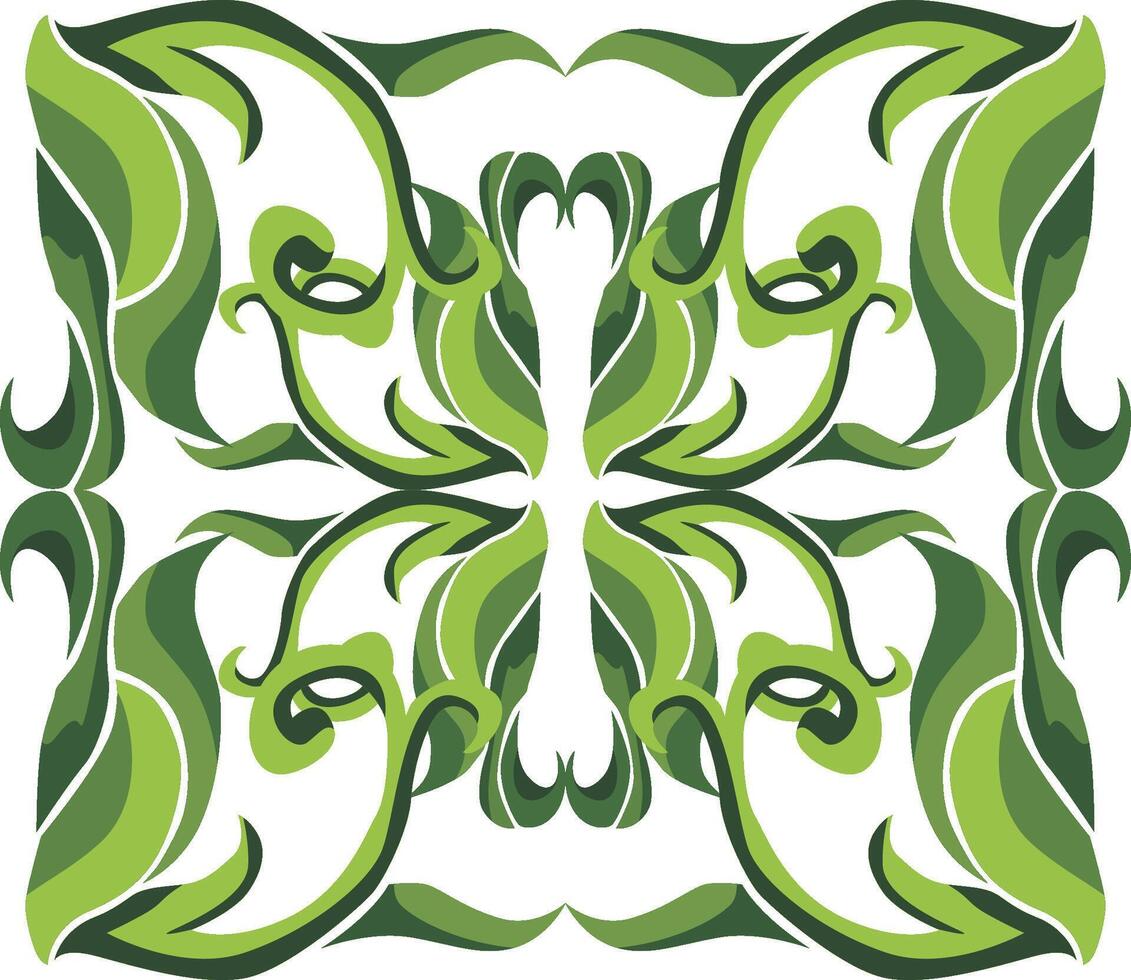 Swirling Floral Patterns for a Refreshing Green Aesthetic vector