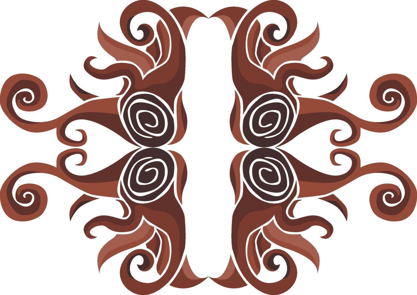 Rich Brown Swirl Floral Artwork for Decoration vector