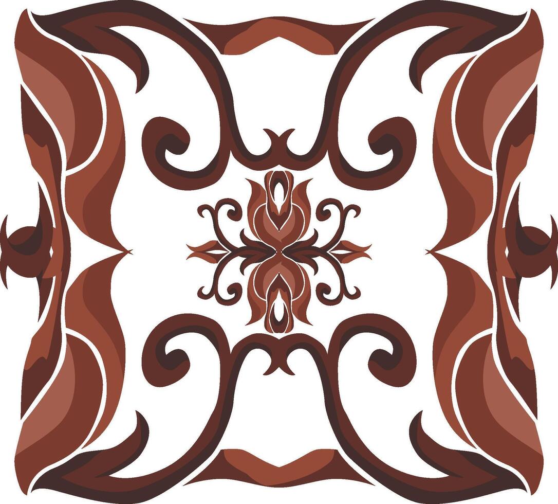 Sophisticated Floral Swirls in Earthy Tones vector