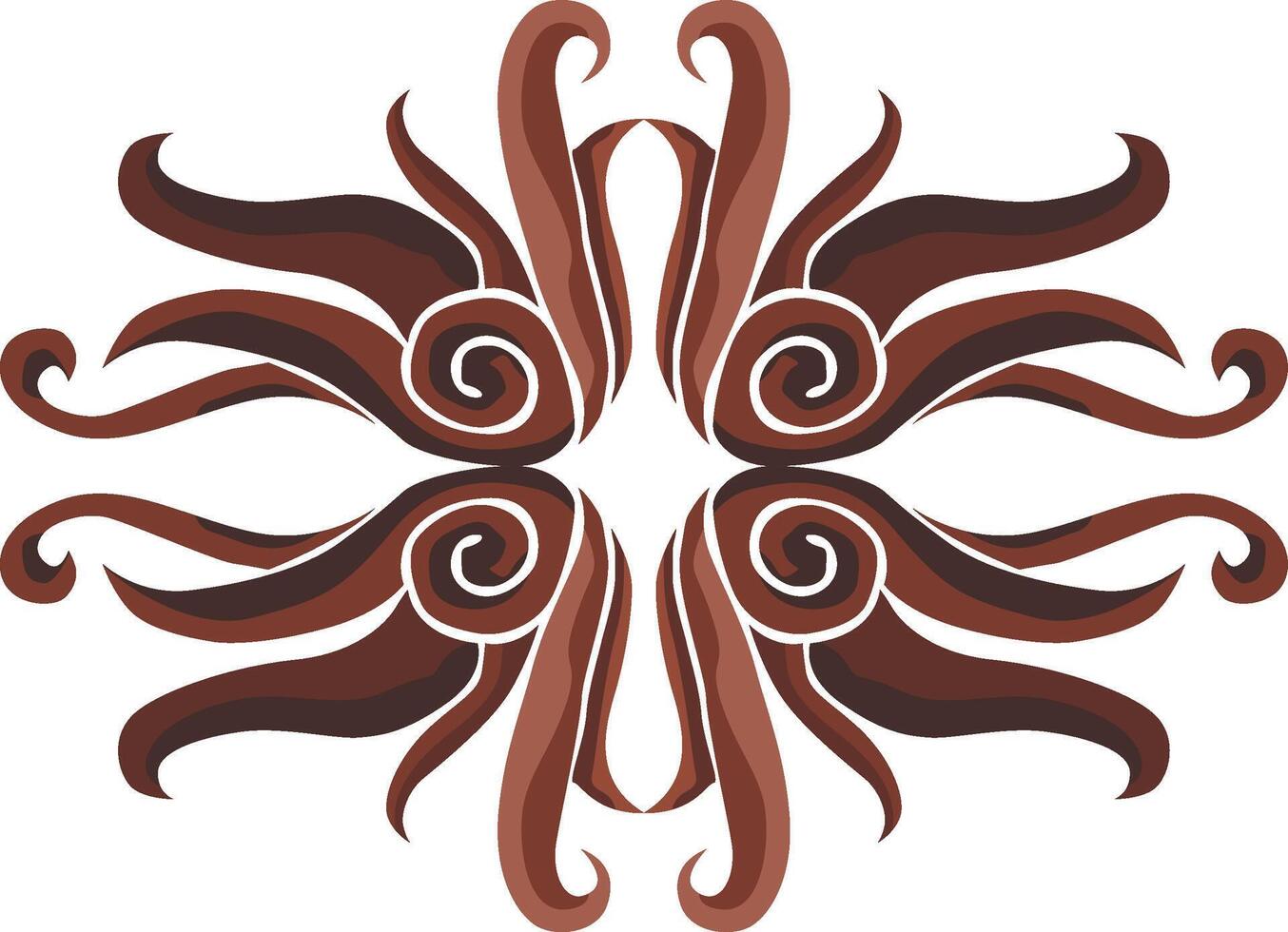 Brown Swirl Floral Ornaments for Timeless Decor vector