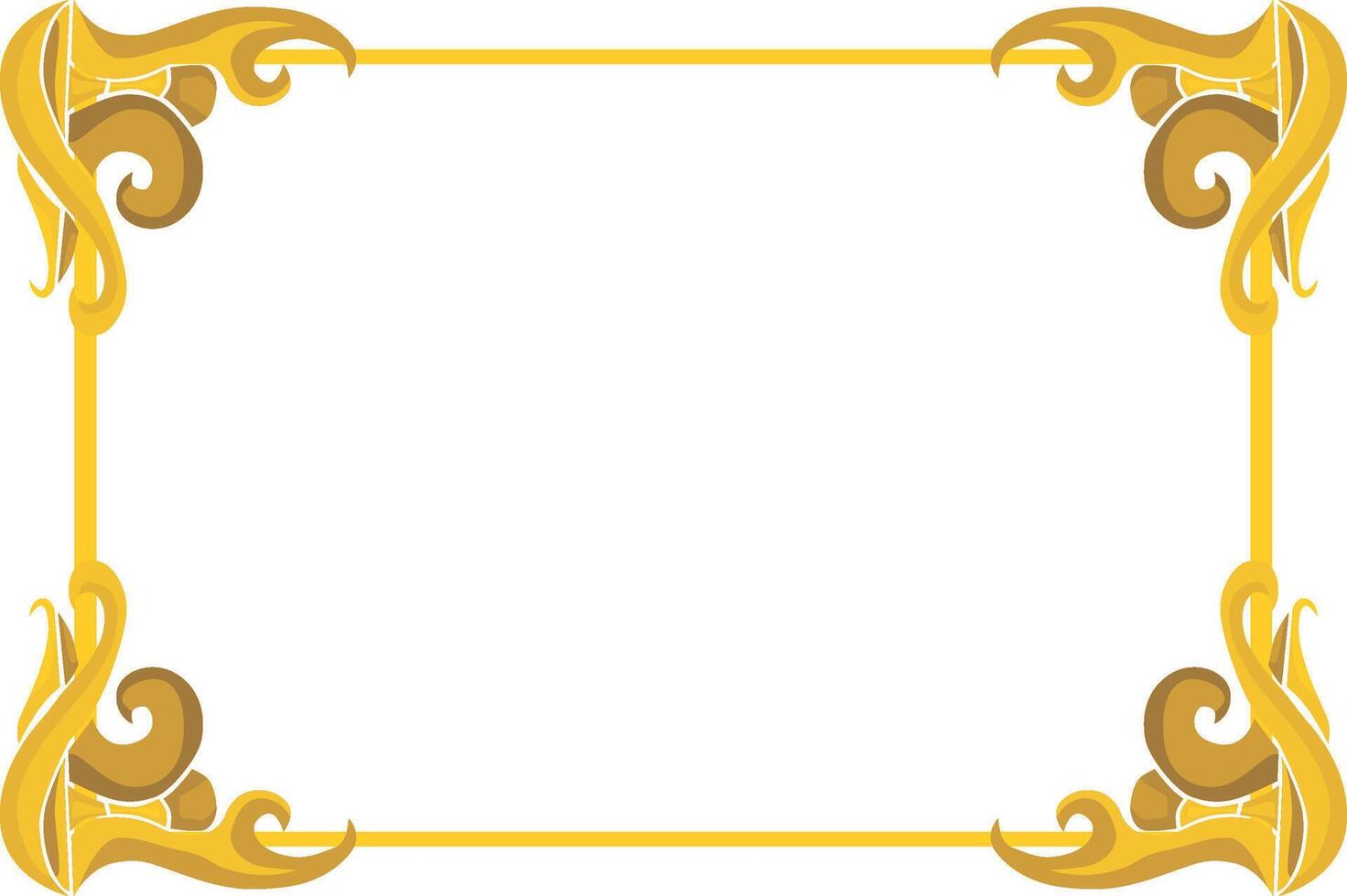 Sophisticated Flora Ornaments for Luxurious Yellow Boder vector