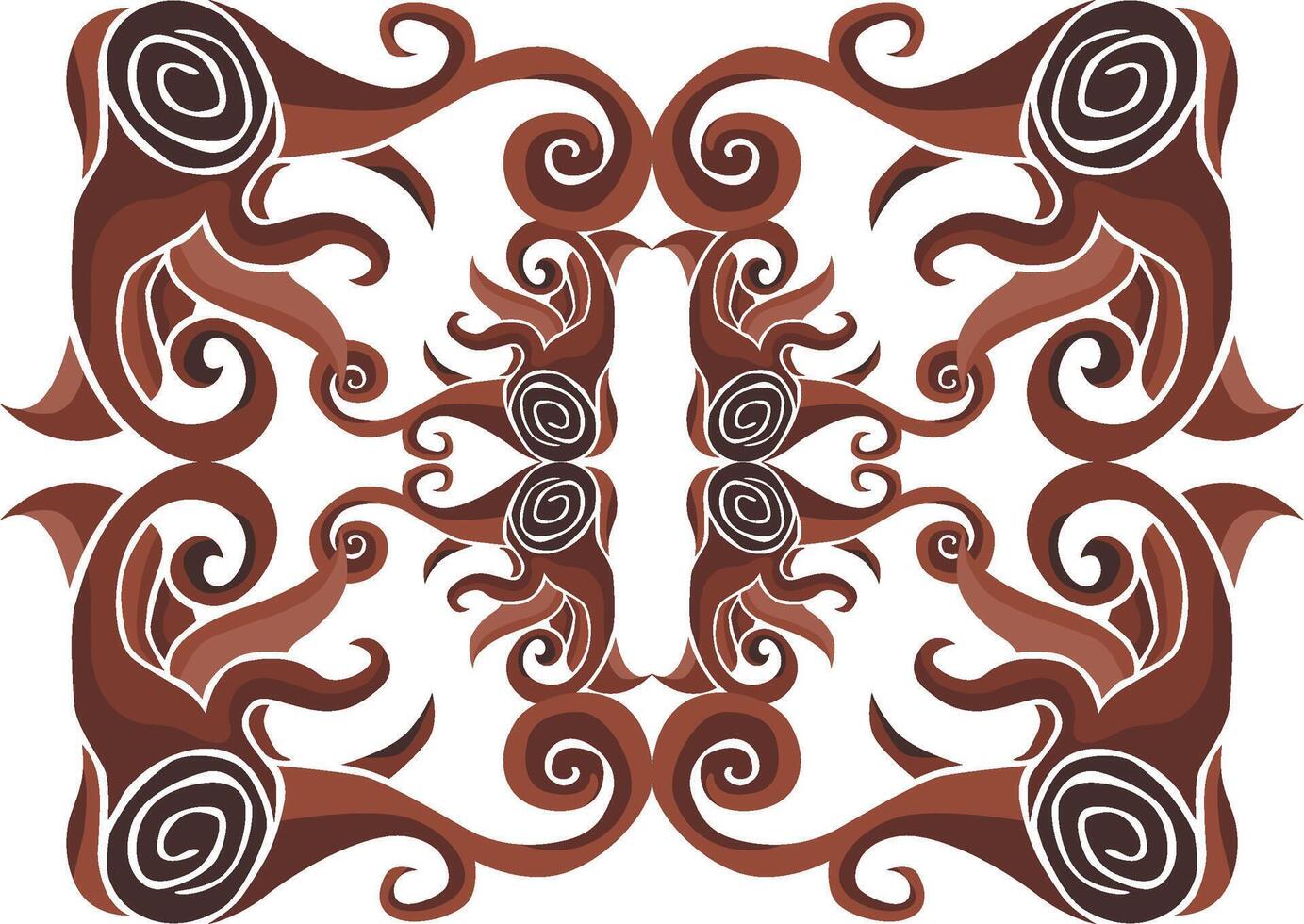 Elegant Botanical Swirls for Warm Brown Spaces vector