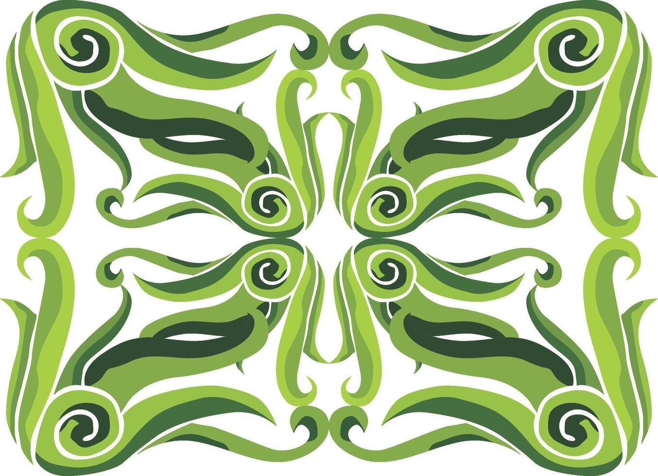 Nature Touch Swirl Floral Ornaments for Green Styling vector