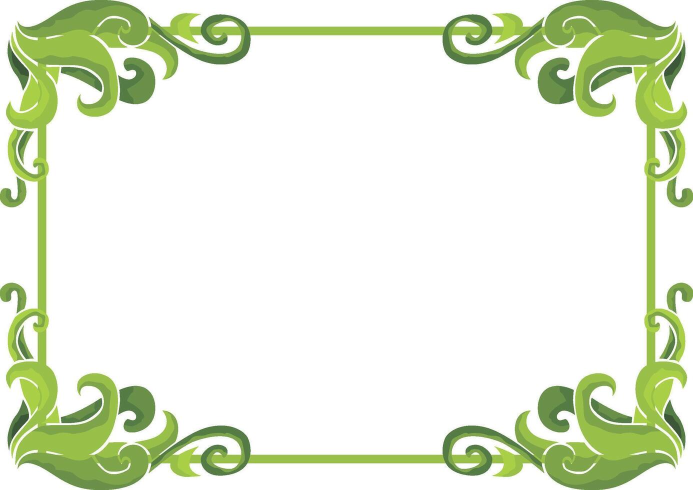 Decorative Green Swirl Flora Elements for Artful Spaces vector