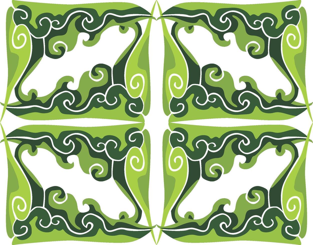 Green Border Enhancements with Floral Ornaments vector
