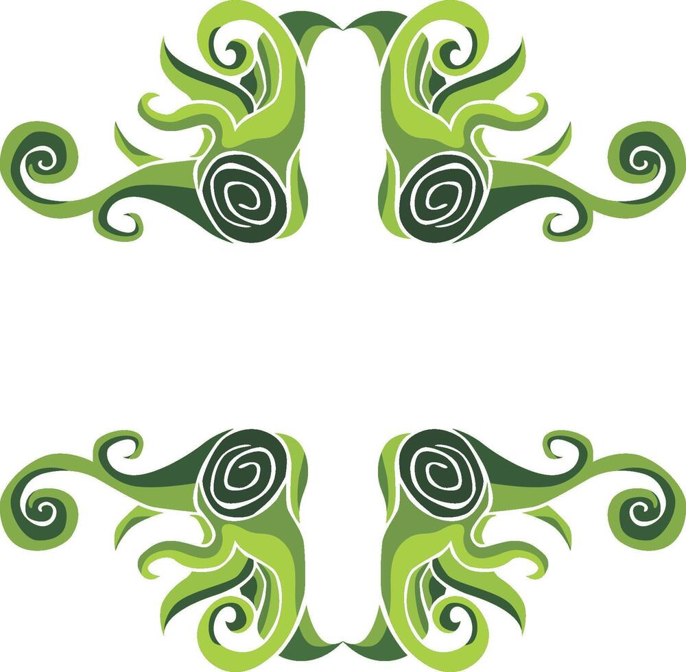 Sophisticated Floral Swirls for Green Home Accents vector