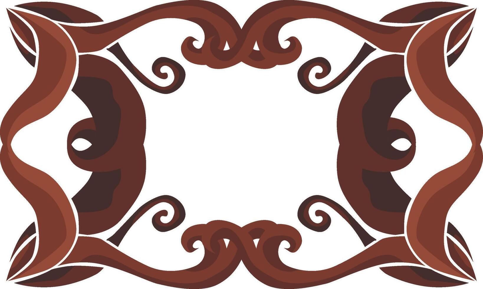 Brown-Themed Swirl Floral Art for Decorations vector