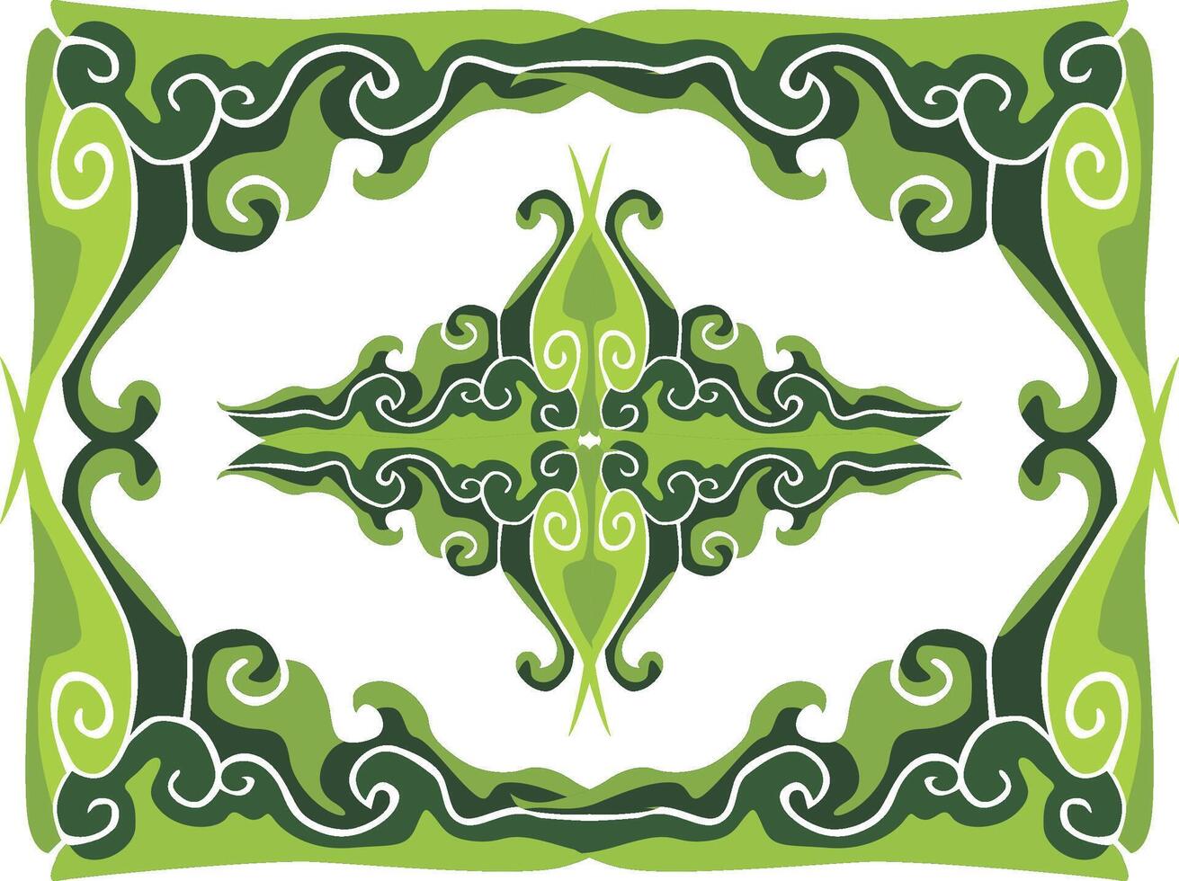 Nature-Inspired Ornaments for Stunning Green Borders vector
