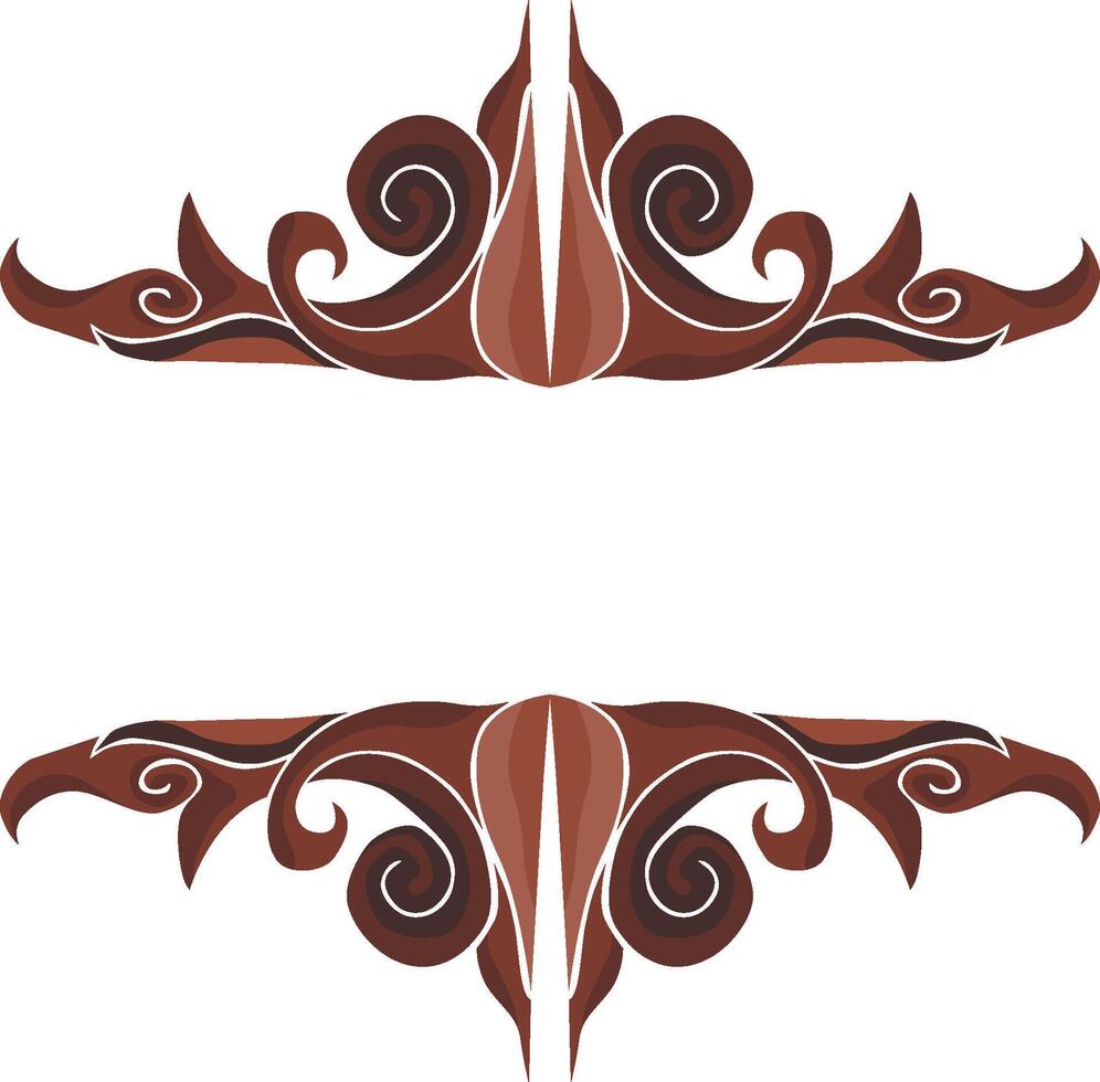 Swirl Floral Embellishments for Warm Brown Interiors vector