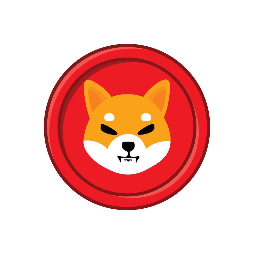 Simple Shiba Inu SHIB Cryptocurrency Coin vector