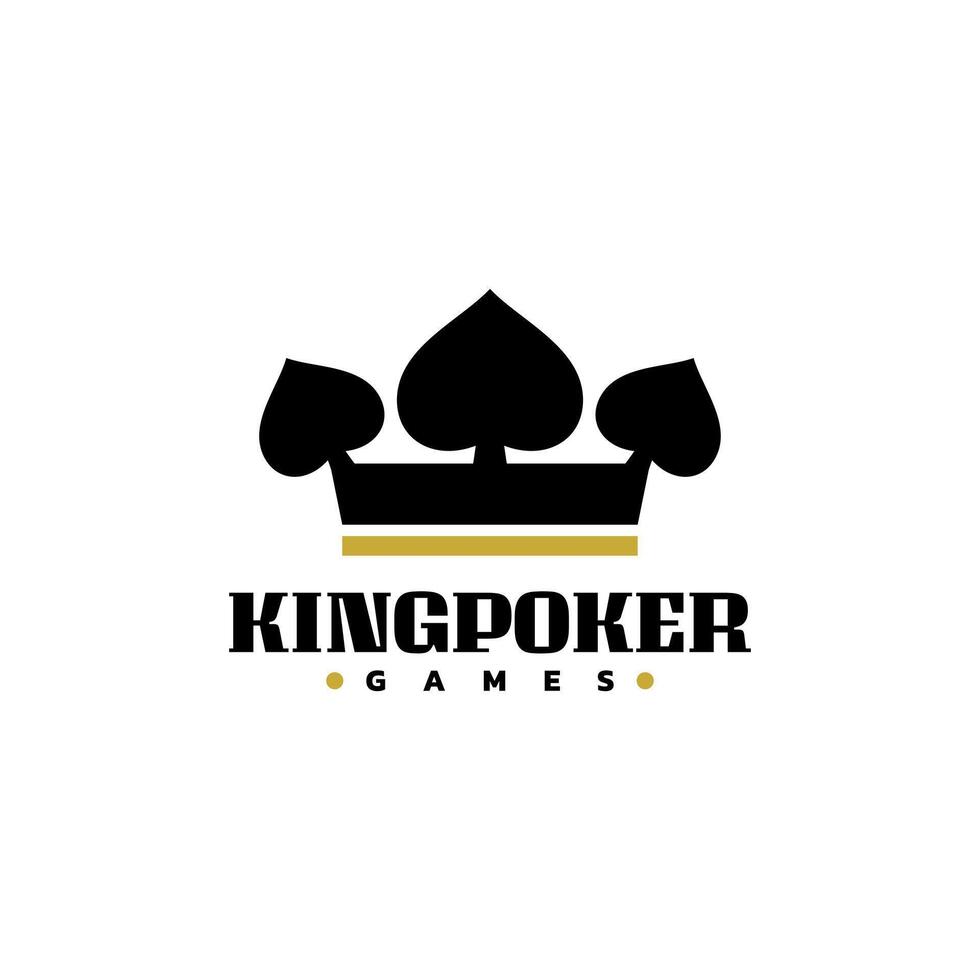 three shape forming a king crown. poker games logo template. card game logo icon. vector