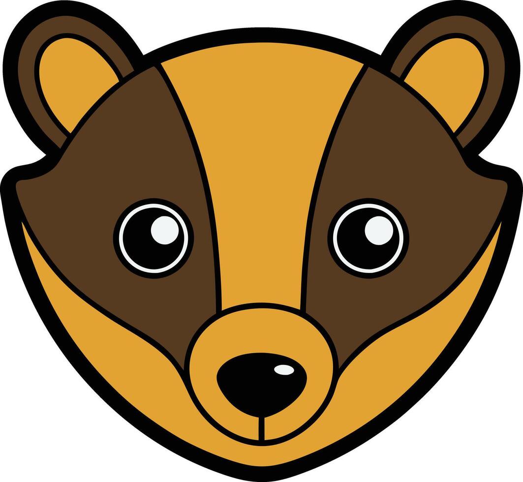 Honey Badger Cartoon Face vector