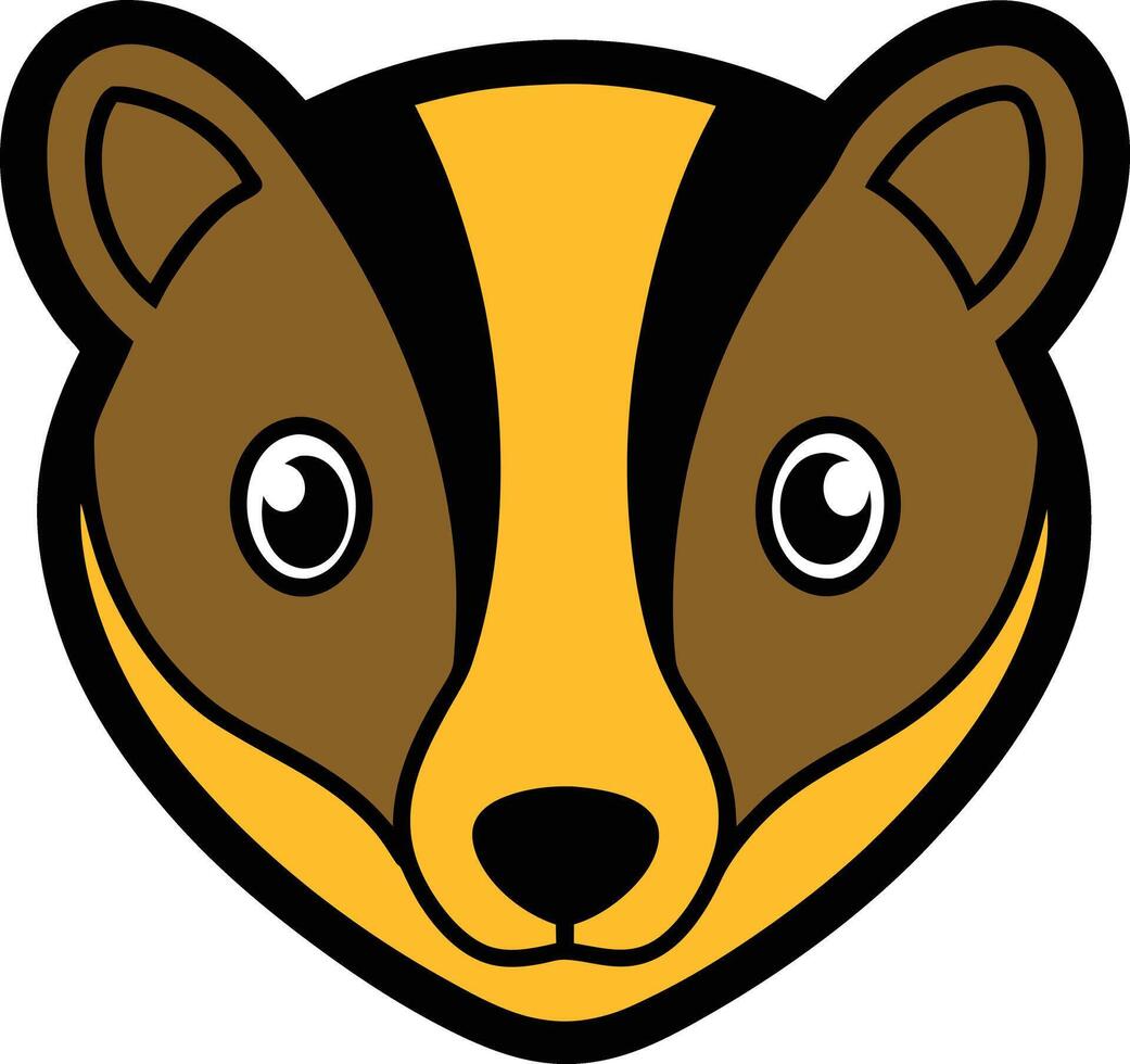 Drawing of Badger head vector