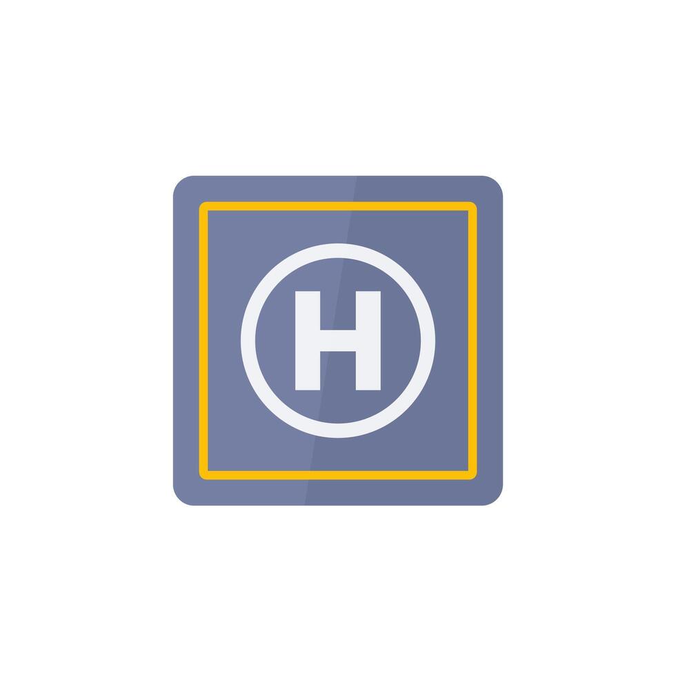 helipad icon, flat design vector