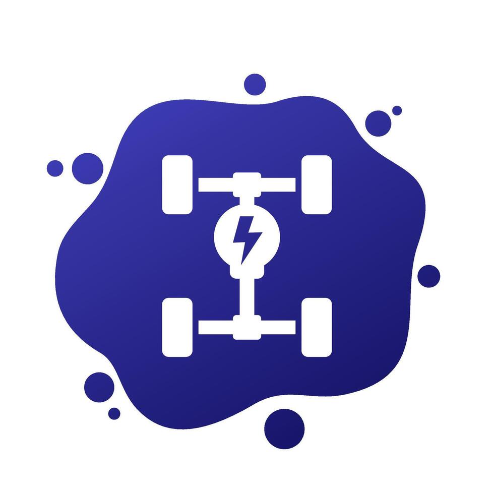 Electric car chassis icon, EV platform vector