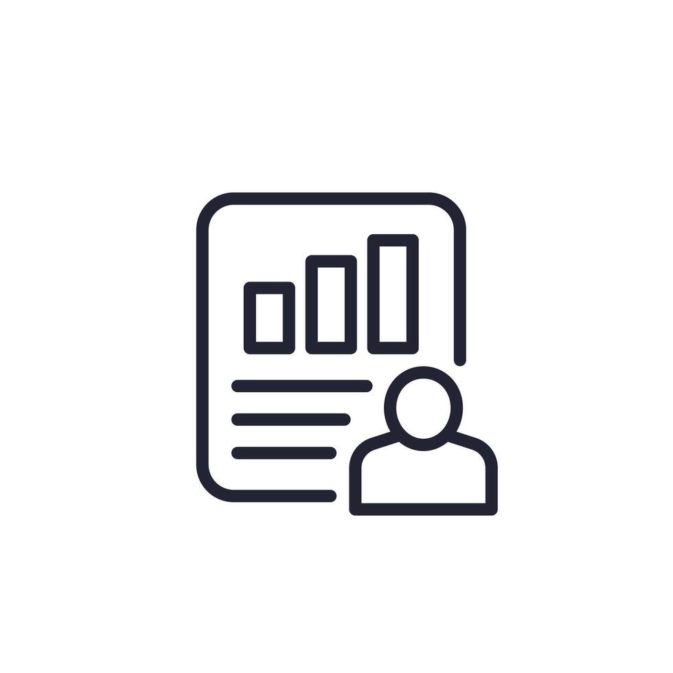 user metrics line icon on white vector