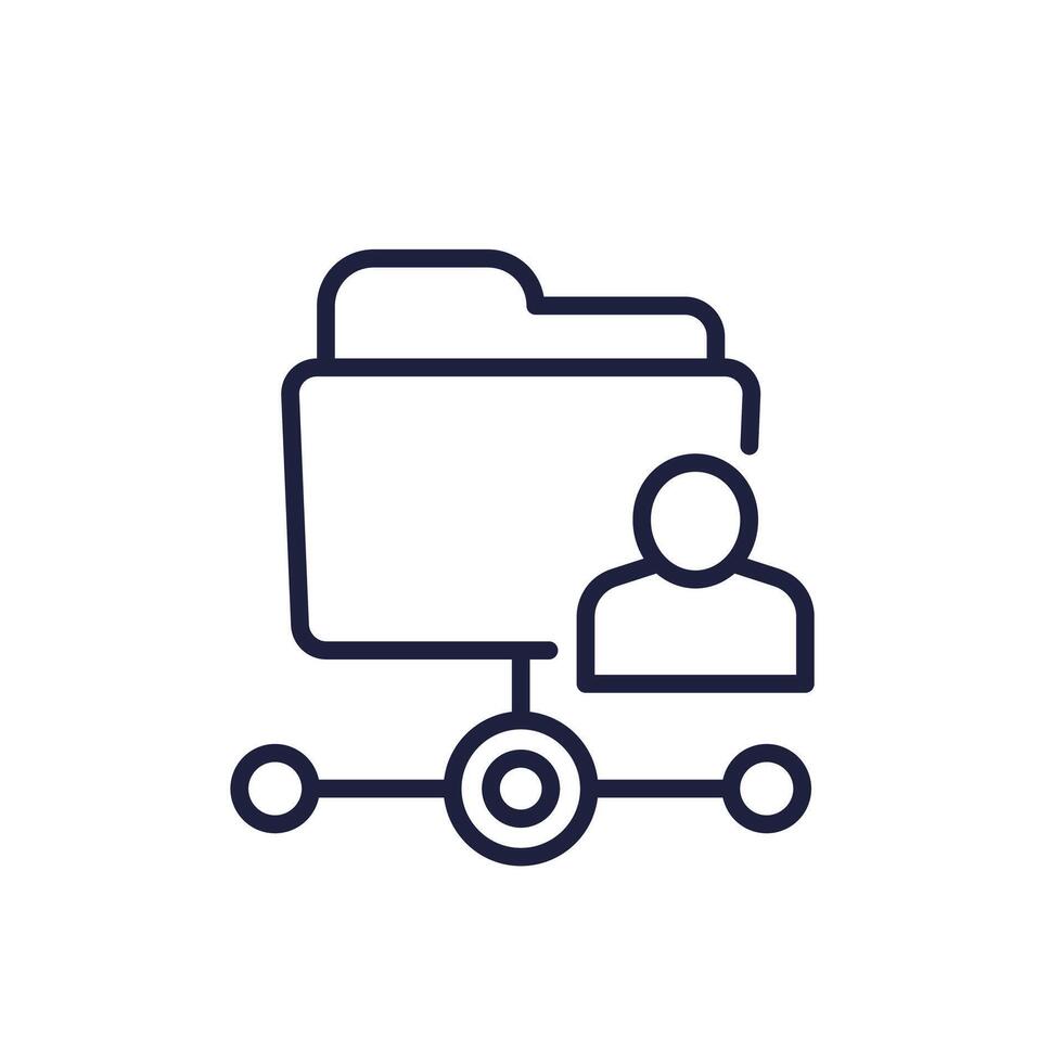 user directory line icon with a folder vector