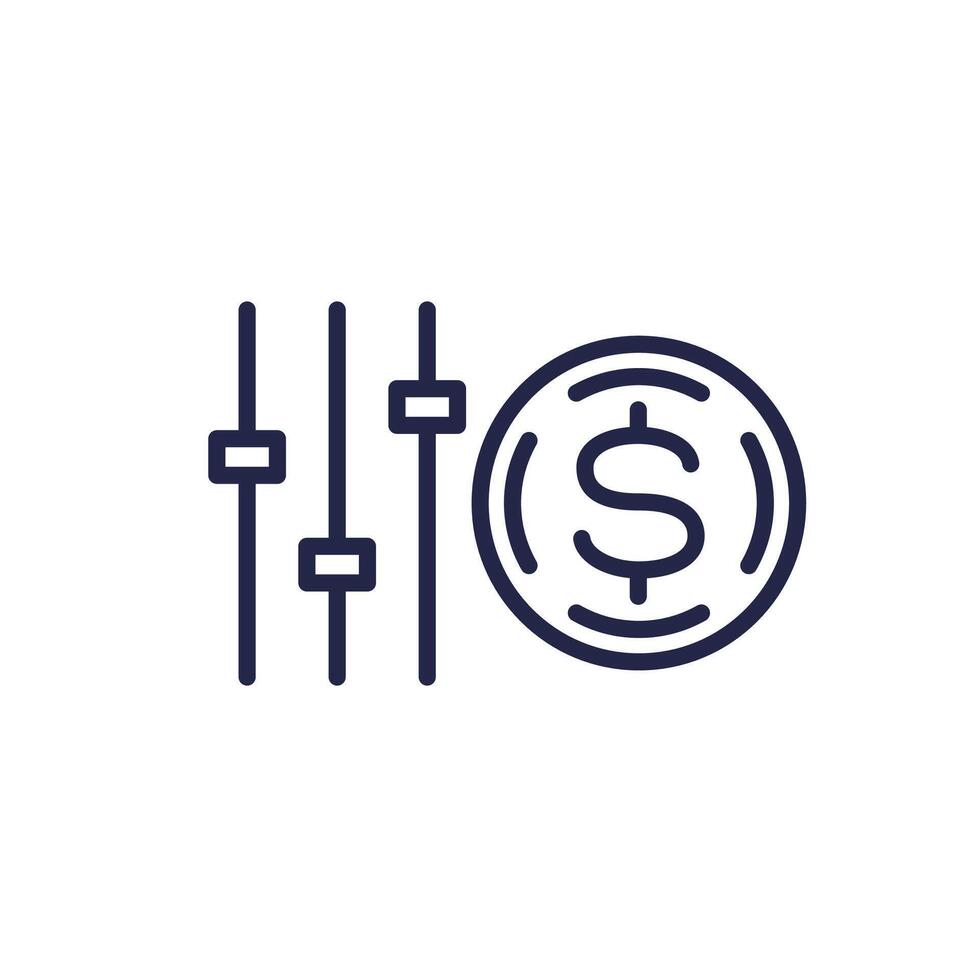 flexible price icon, dynamic pricing line vector