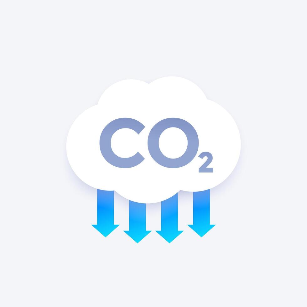 co2 gas, carbon dioxide emissions reduction design vector