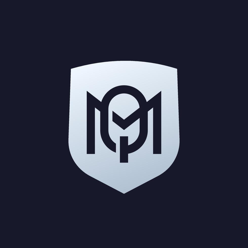 MQ letters logo, monogram with shield vector