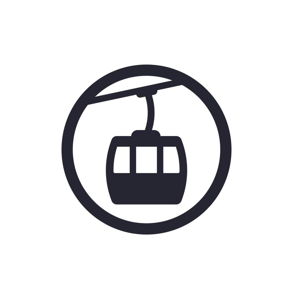 funicular icon, sign on white vector