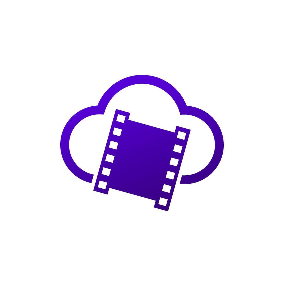 in cloud icon with film strip vector