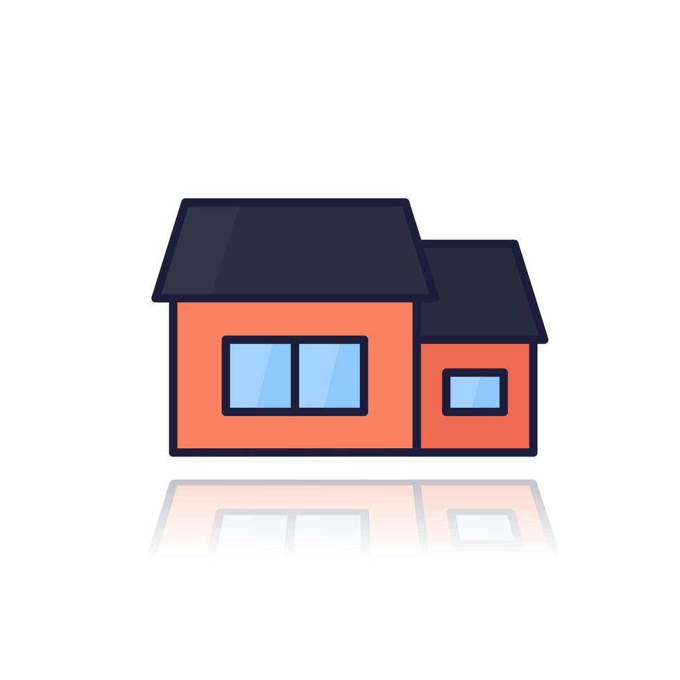 home extension icon with outline vector