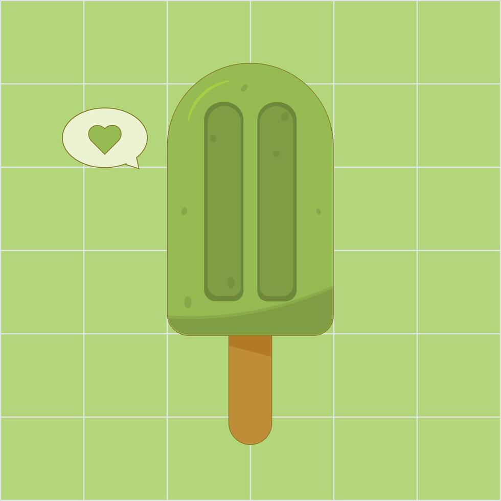 matcha ice cream vector