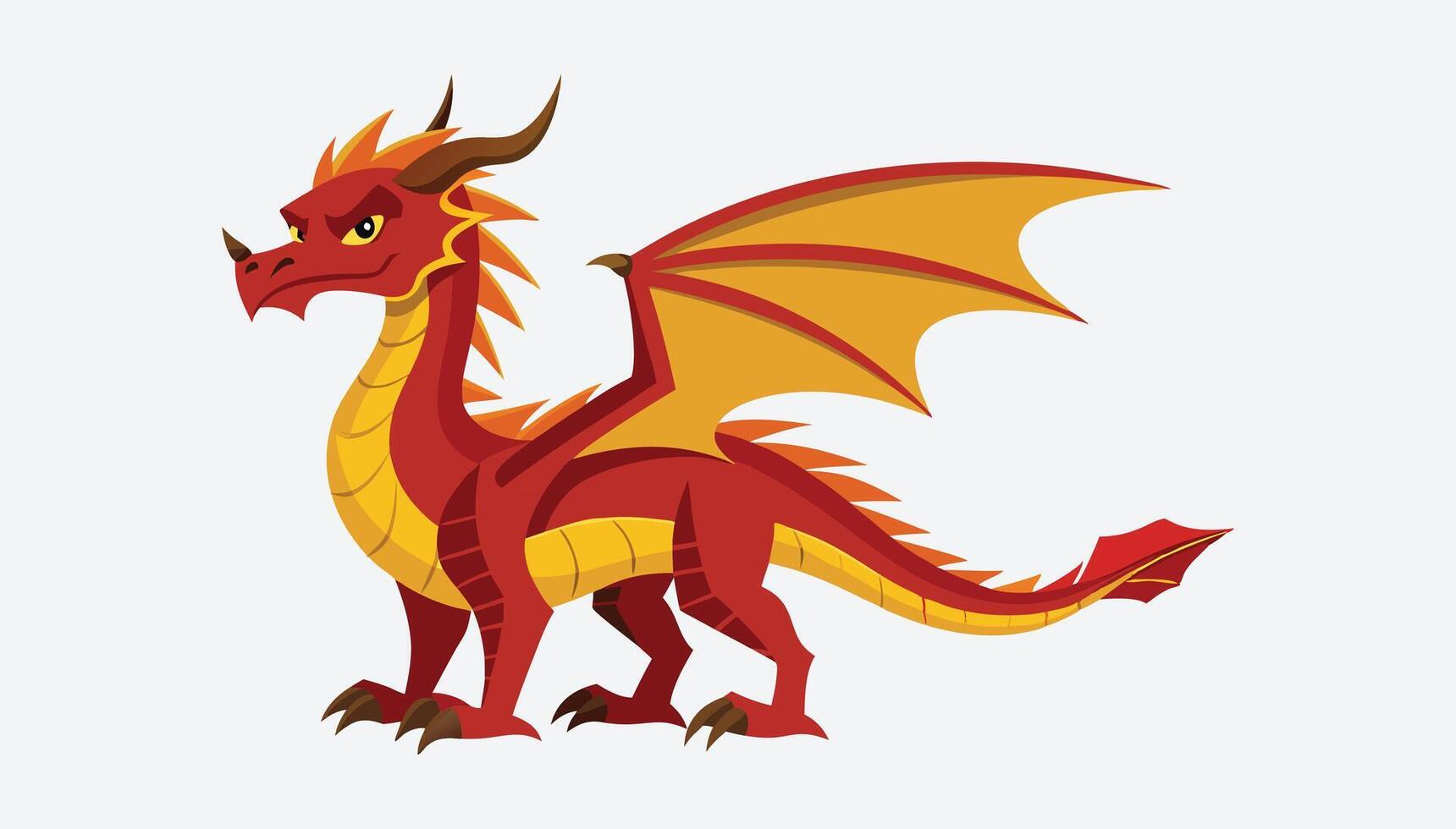 Majestic Dragon Art on Pure White Background vector
