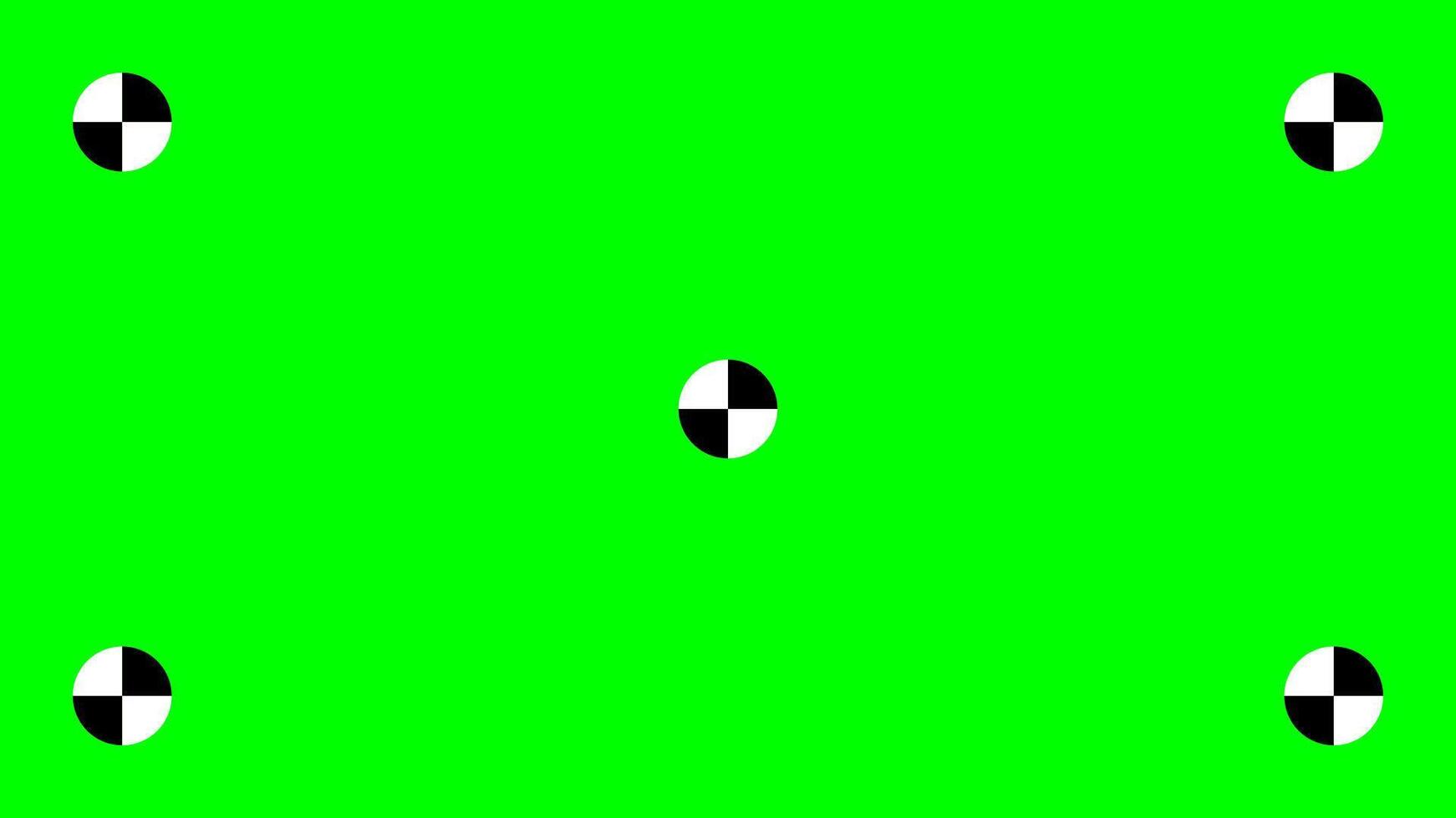 Green screen background with tracking cross marks. Chroma key technique. technology to add visual effects or VFX during movie post-production phase. flat illustration vector