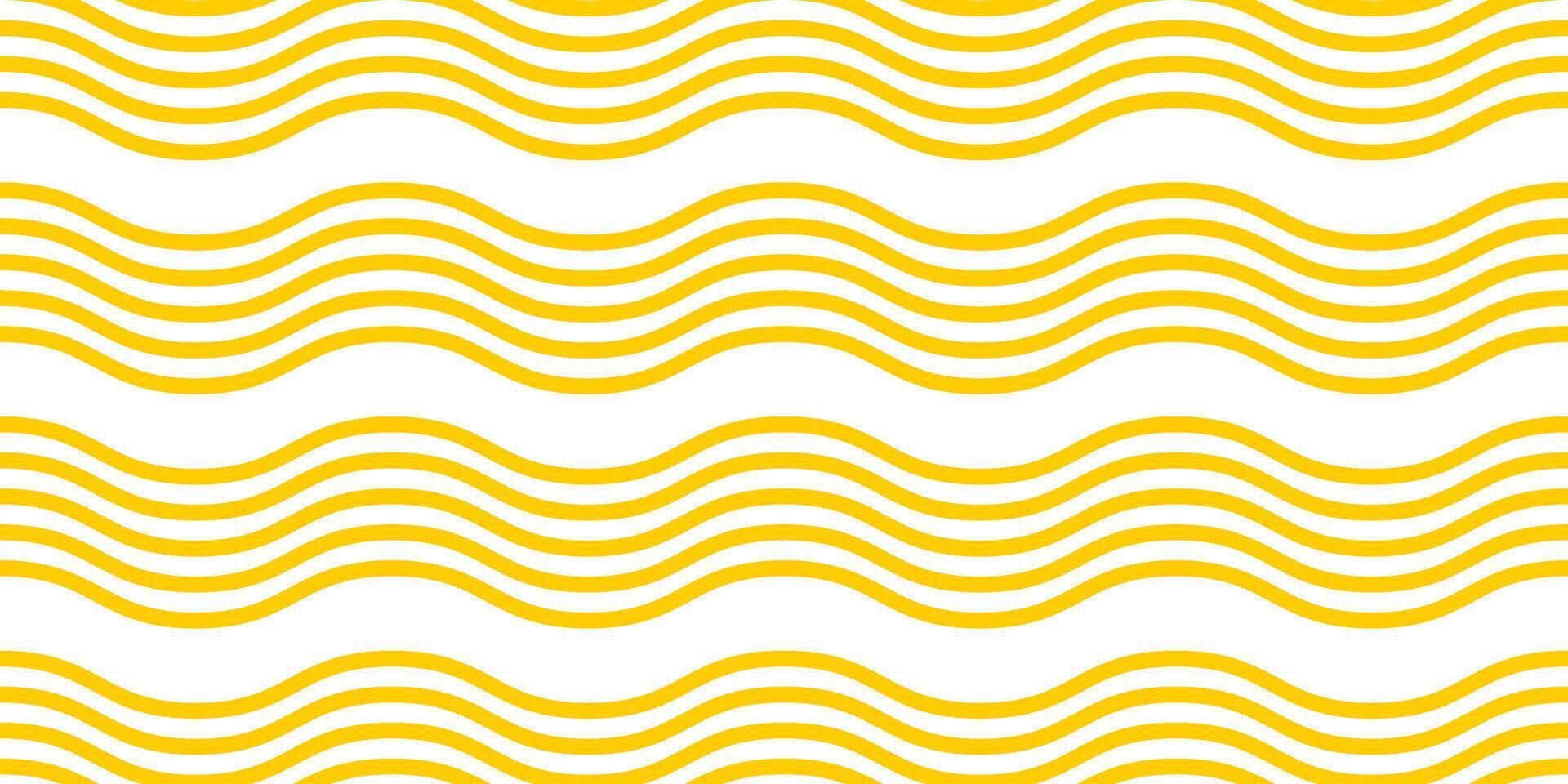 Wavy yellow horizontal lines. Ramen pattern. Pasta, tagliatelle or capellini background. Noodle texture. Curvy spaghetti wallpaper. Traditional italian of japan food print. flat illustration vector