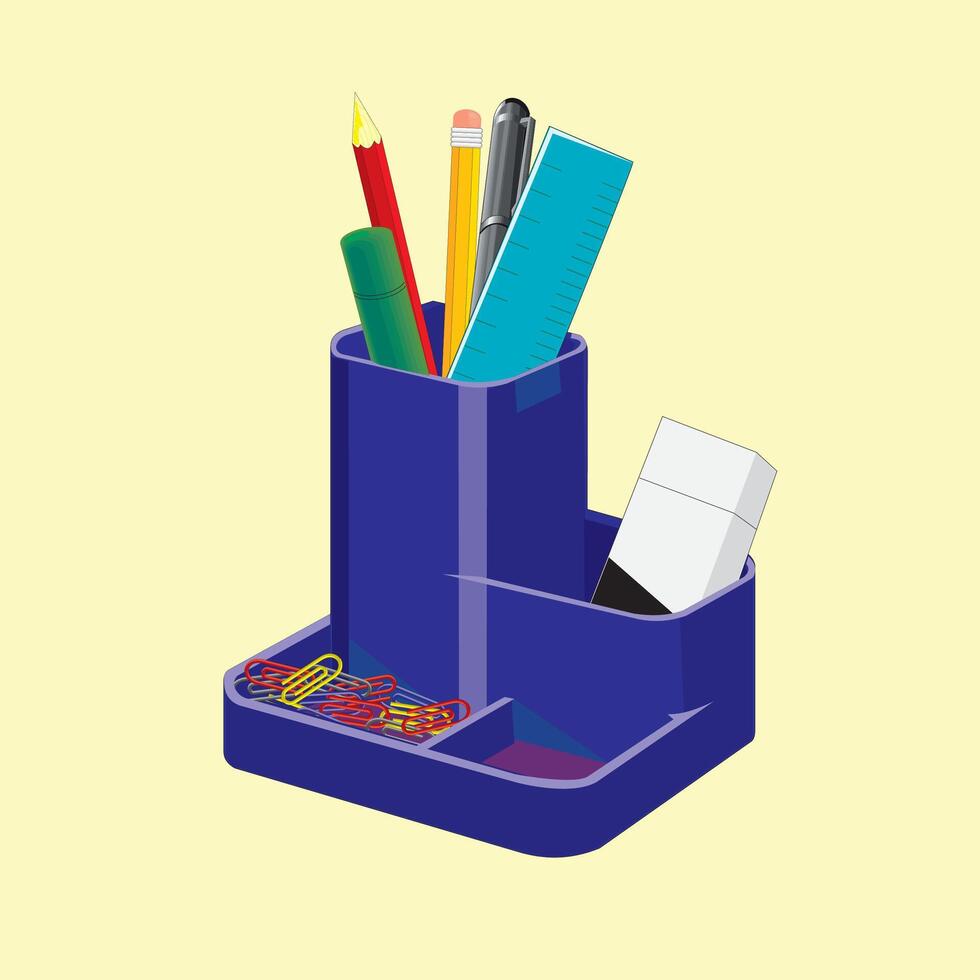 pen scale and stand blue illustration vector