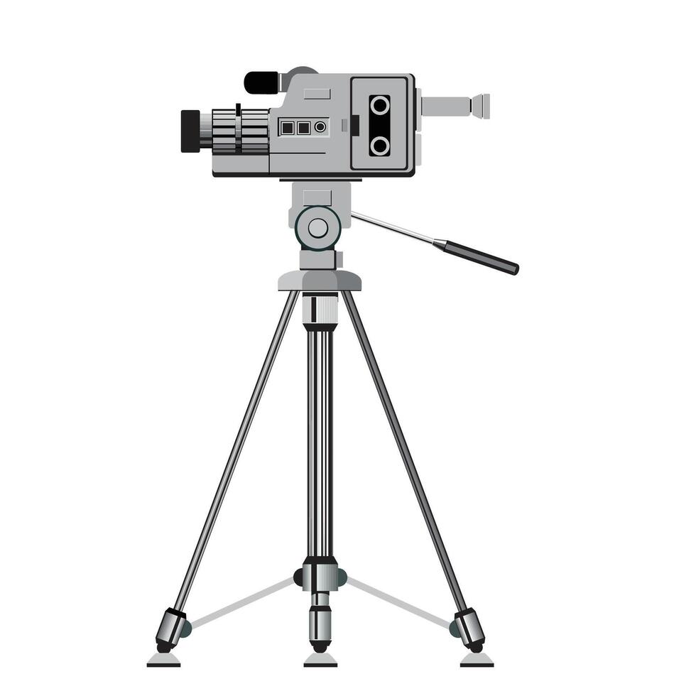 camera illustration with stand clipart vector
