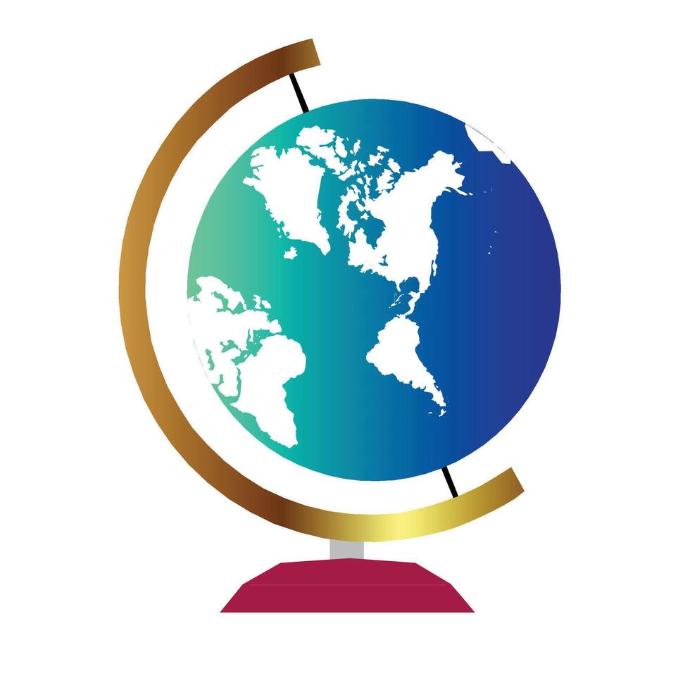 Globe world map illustration vector