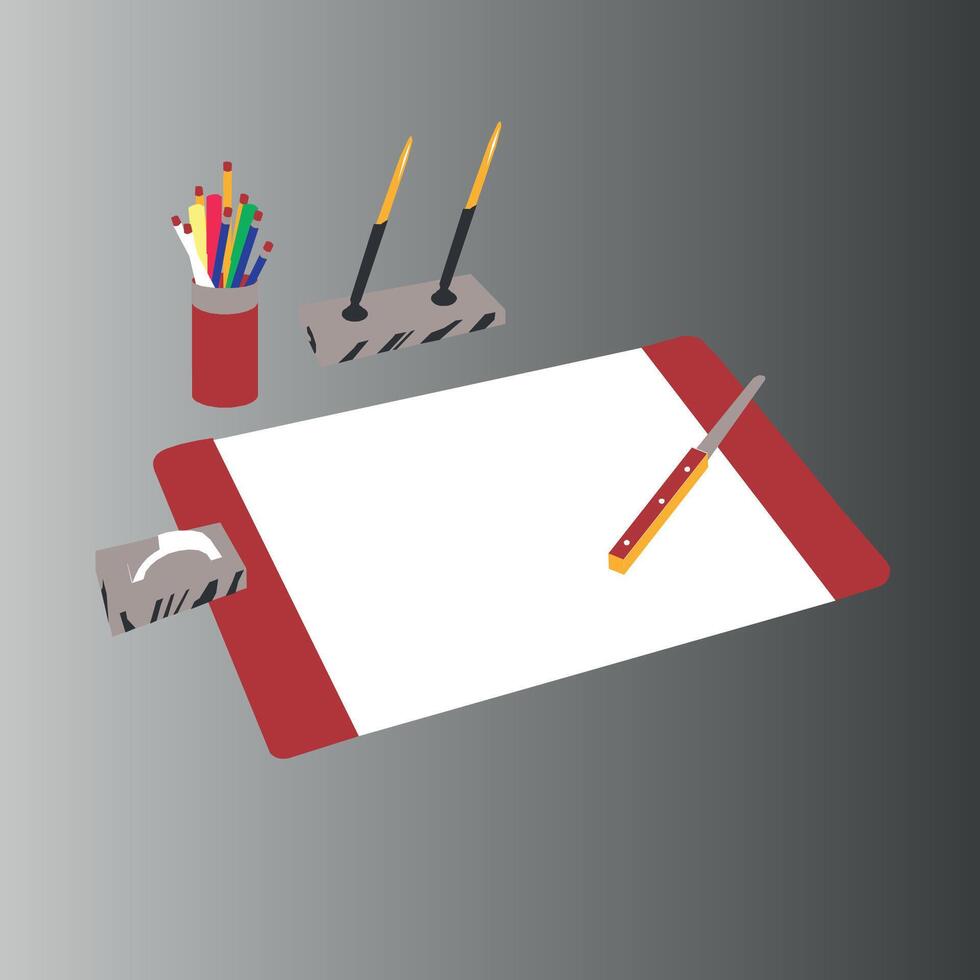 Pen art brush and canvas illustration vector