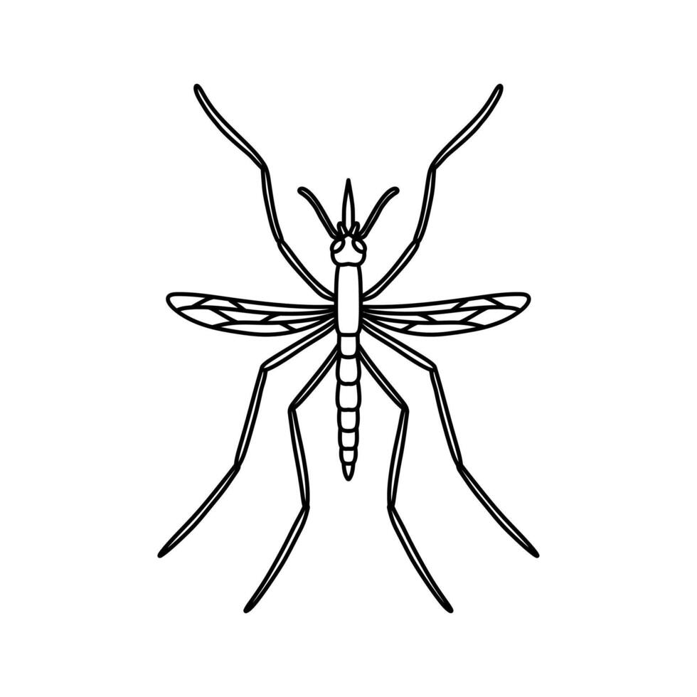 Mosquito icon flat design artwork isolated on white background. Design for posters, prints, and educational material. vector