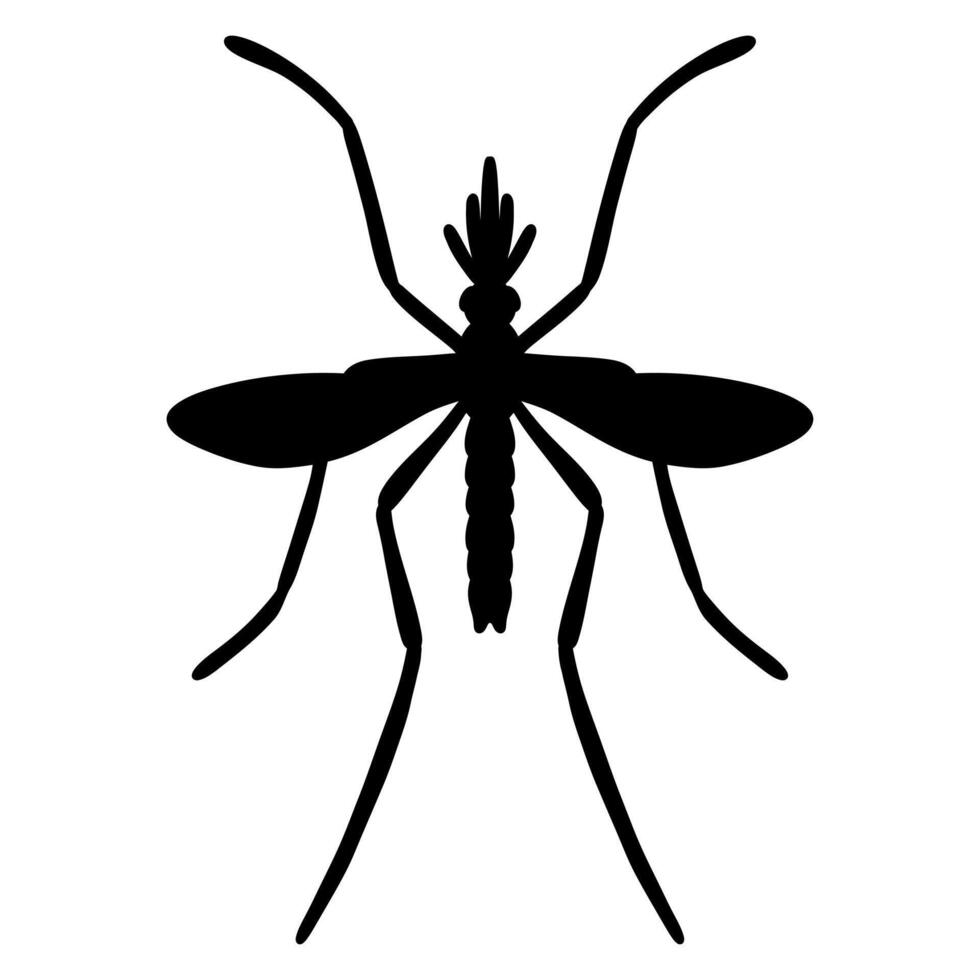 Mosquito silhouette on white background vector