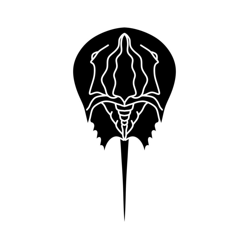 black and white horseshoe crab vector